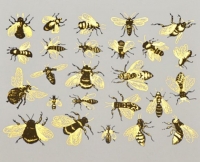 Decal - Vintage Bees Gold Two Colour - Click for more info